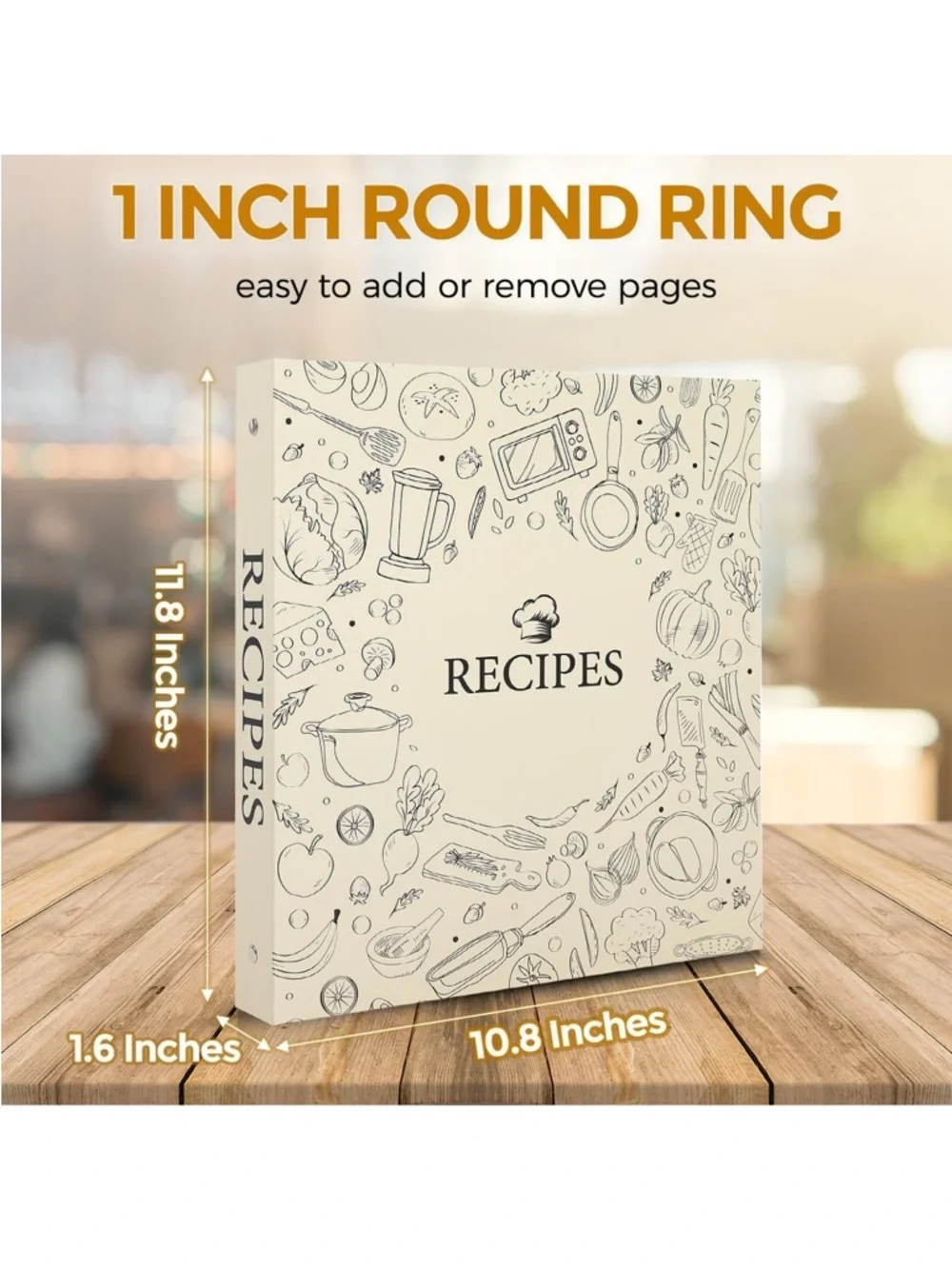 NEW in Box Recipe Binder 60 Plastic Sleeves, 12 Dividers, 60 Blank Recipe Cards